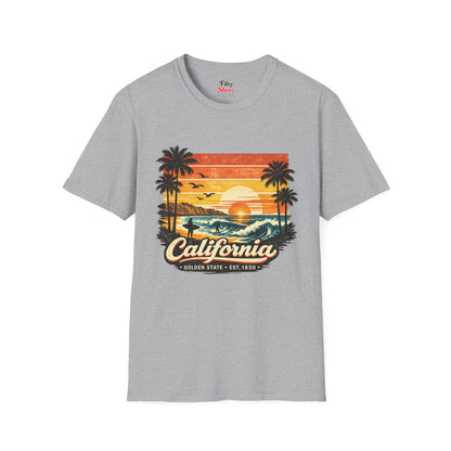 California Sunset Design Unisex Softstyle T Shirt State Pride Graphic Tee Collections FS03