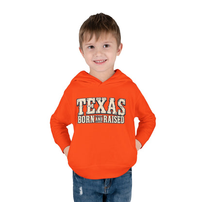 Texas Born and Raised Old-School Ranch Heritage Unisex Toddler Pullover Fleece Hoodie