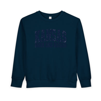 Kansas Born and Raised Bold Athletic Unisex Toddler Sweatshirt