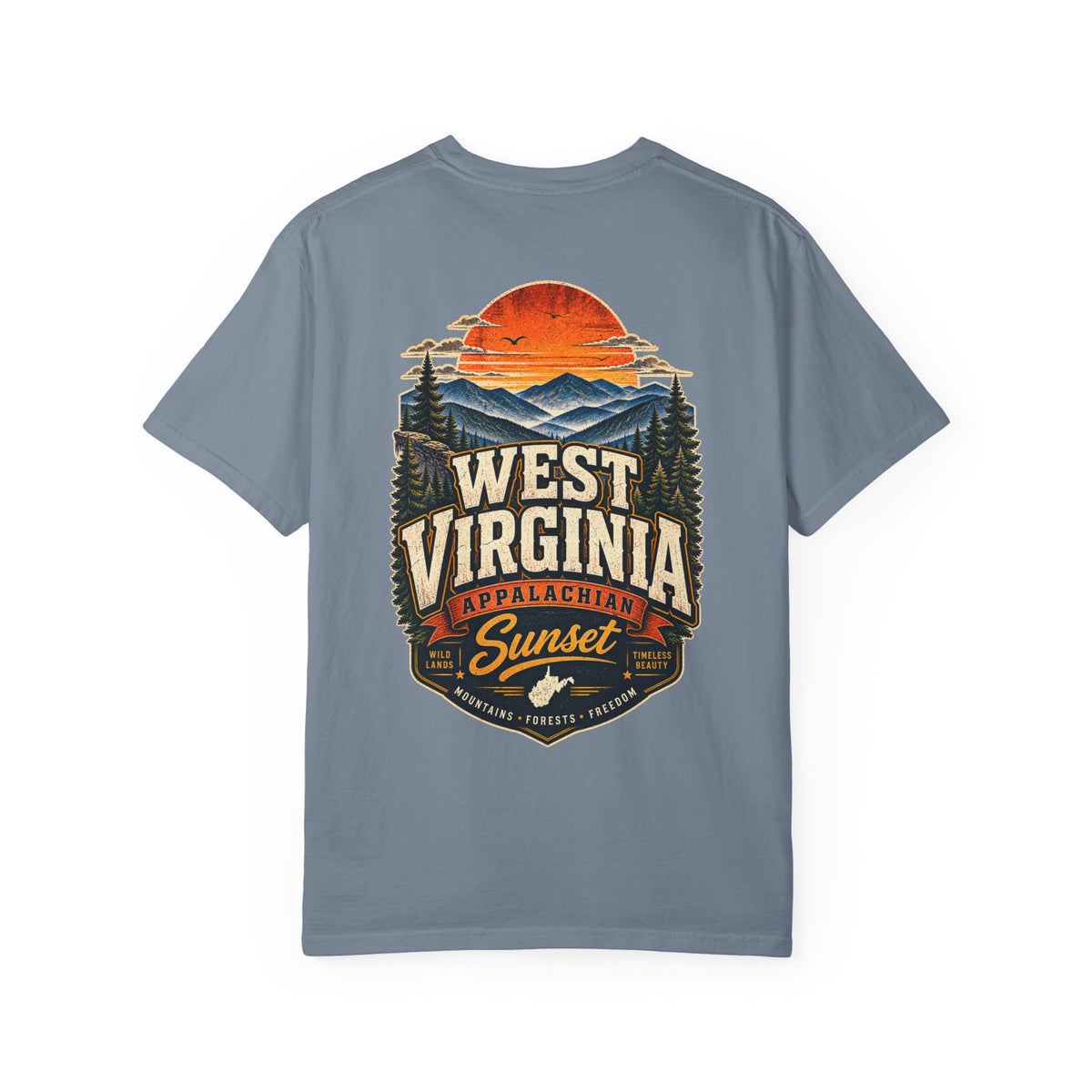 West Virginia Appalachian Sunset Unisex Comfort Color 1717 Streetwear Graphic Tee