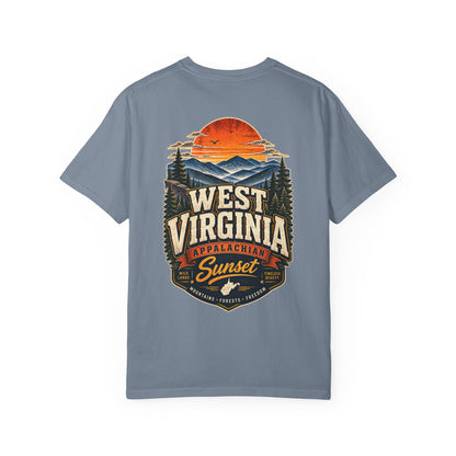West Virginia Appalachian Sunset Unisex Comfort Color 1717 Streetwear Graphic Tee