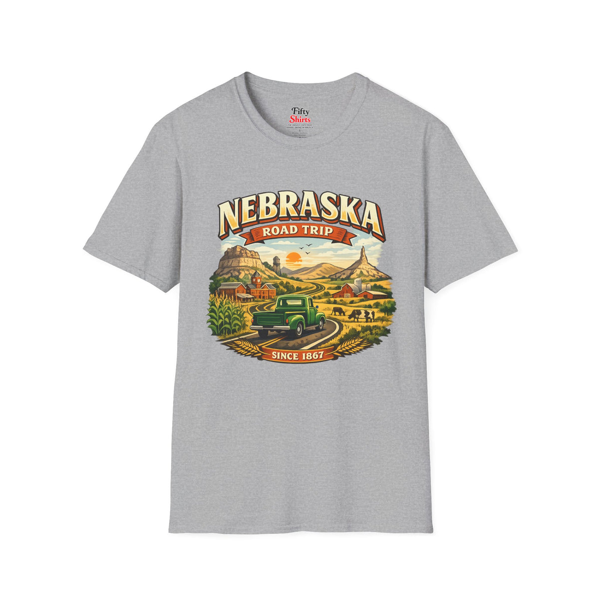 Nebraska Road Trip Unisex Softstyle T Shirt State Pride Graphic Tee Collections FS03