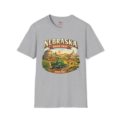 Nebraska Road Trip Unisex Softstyle T Shirt State Pride Graphic Tee Collections FS03