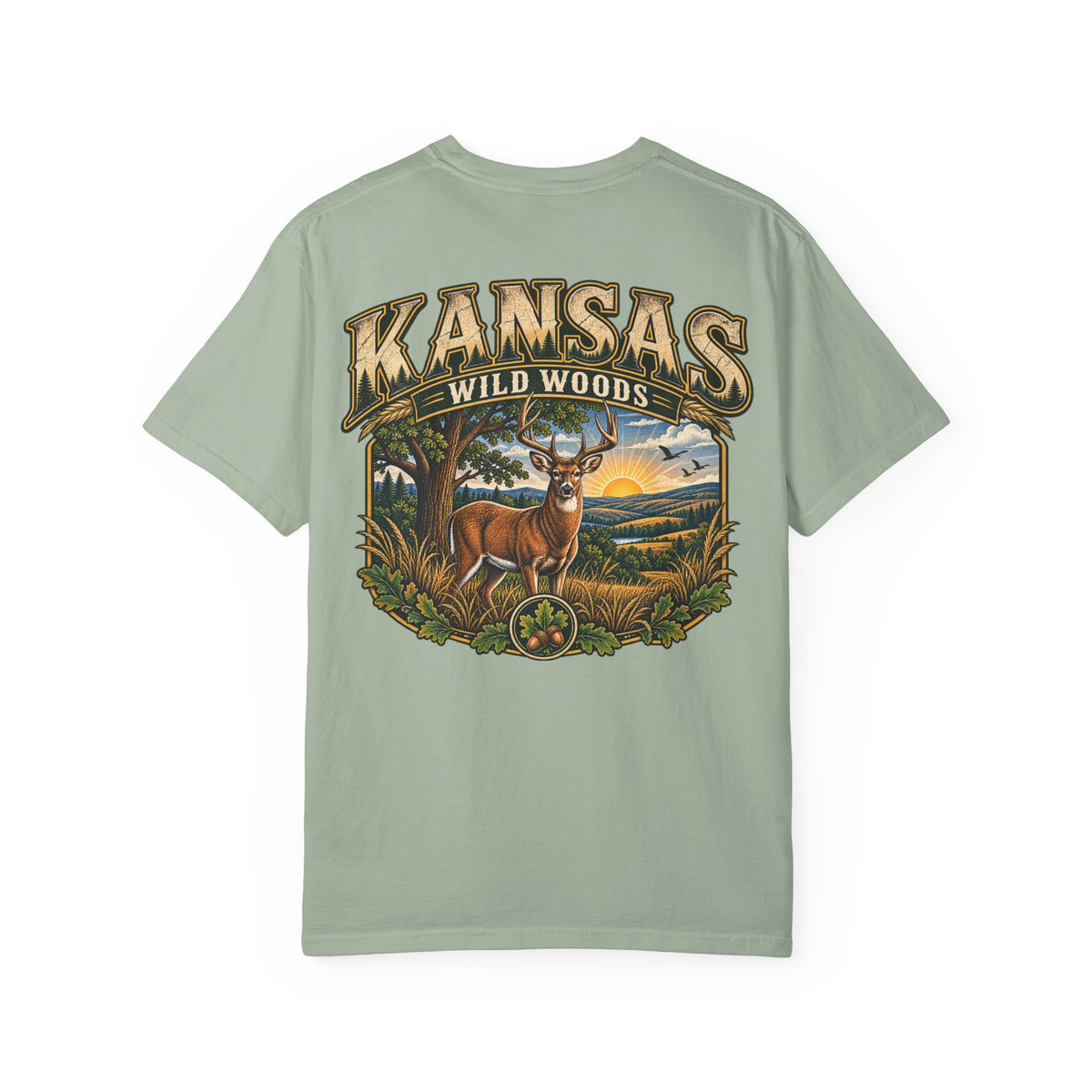 Kansas Wild Woods Unisex Comfort Color 1717 Streetwear Graphic Tee