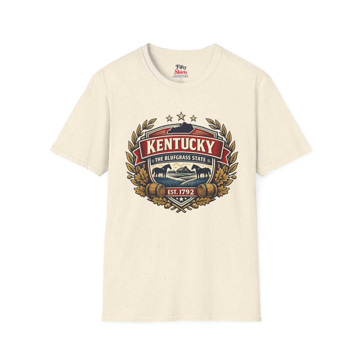 Kentucky Heritage Badge Unisex Softstyle T Shirt State Pride Graphic Tee Collections FS03