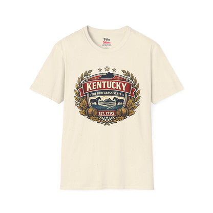 Kentucky Heritage Badge Unisex Softstyle T Shirt State Pride Graphic Tee Collections FS03