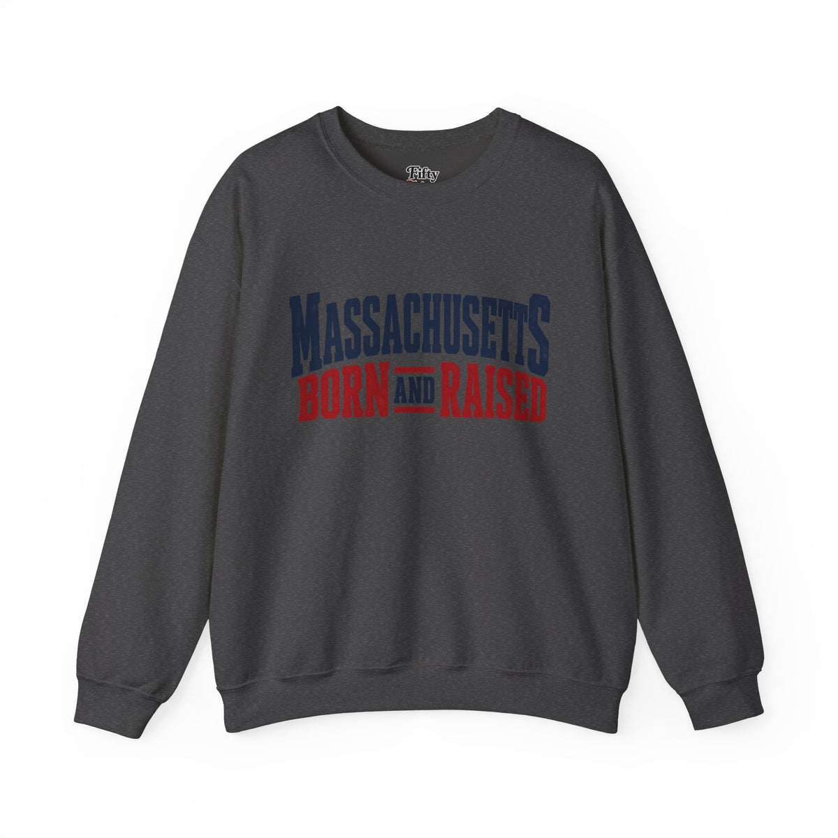 Massachusetts Born and Raised Bold Americana Unisex Sweatshirt Graphic