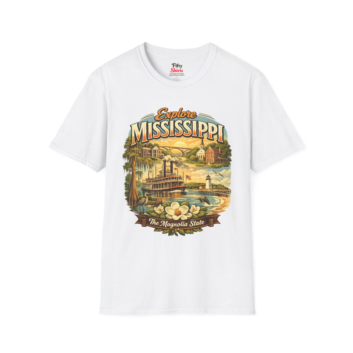 Explore Mississippi Unisex Softstyle T Shirt State Pride Graphic Tee Collections FS03