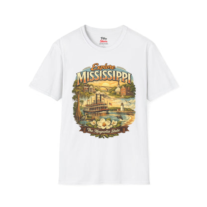 Explore Mississippi Unisex Softstyle T Shirt State Pride Graphic Tee Collections FS03