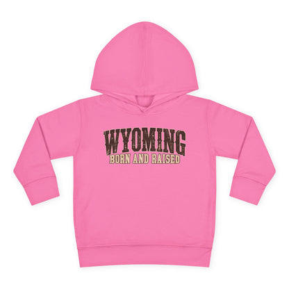 Wyoming Born and Raised Vintage Western Americana Unisex Toddler Pullover Fleece Hoodie