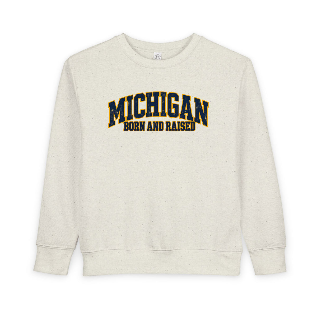 Michigan Born and Raised Bold Retro Unisex Toddler Sweatshirt