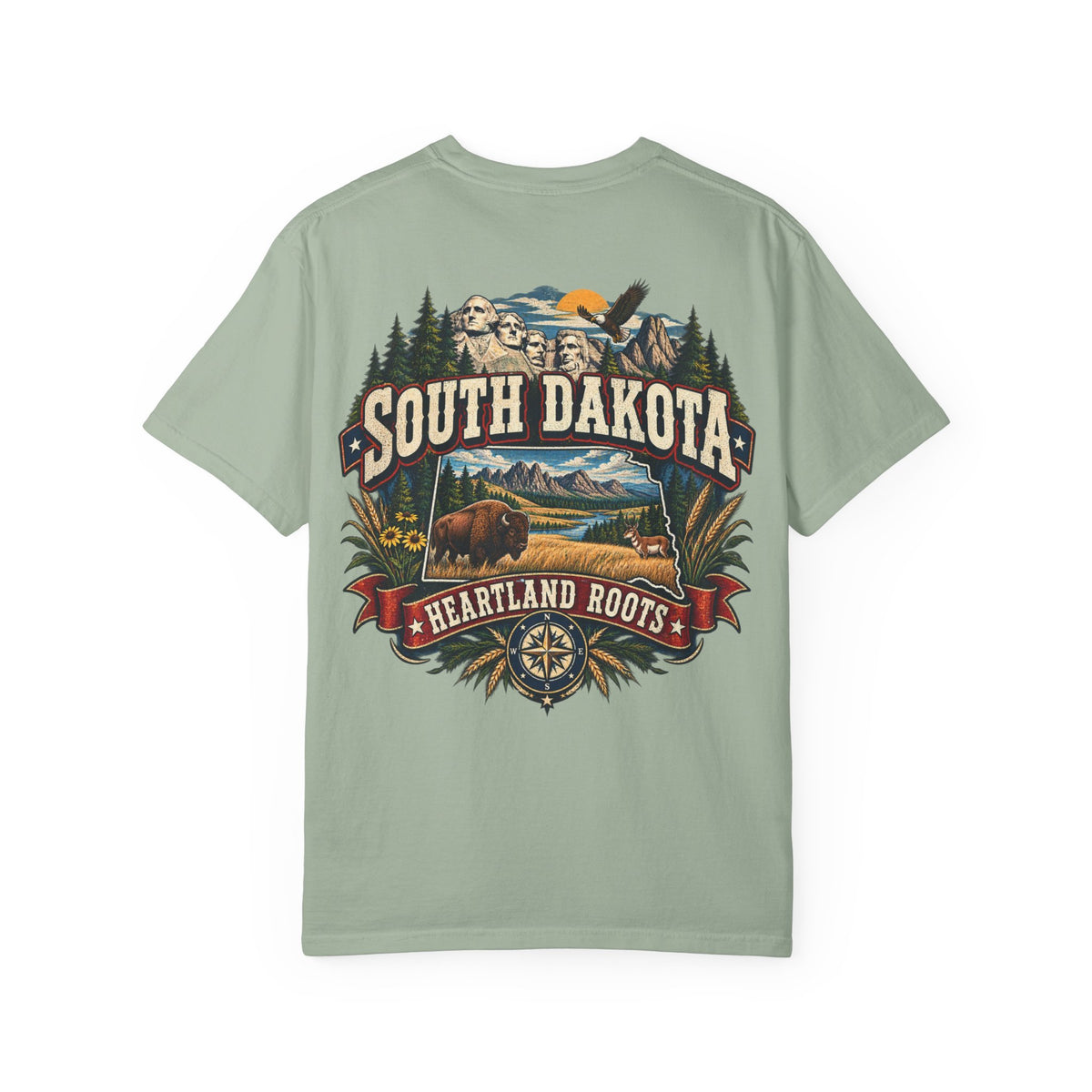 South Dakota Heartland Roots Unisex Comfort Color 1717 Streetwear Graphic Tee
