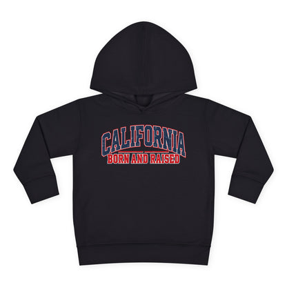 California Born and Raised Vintage Collegiate Unisex Toddler Pullover Fleece Hoodie