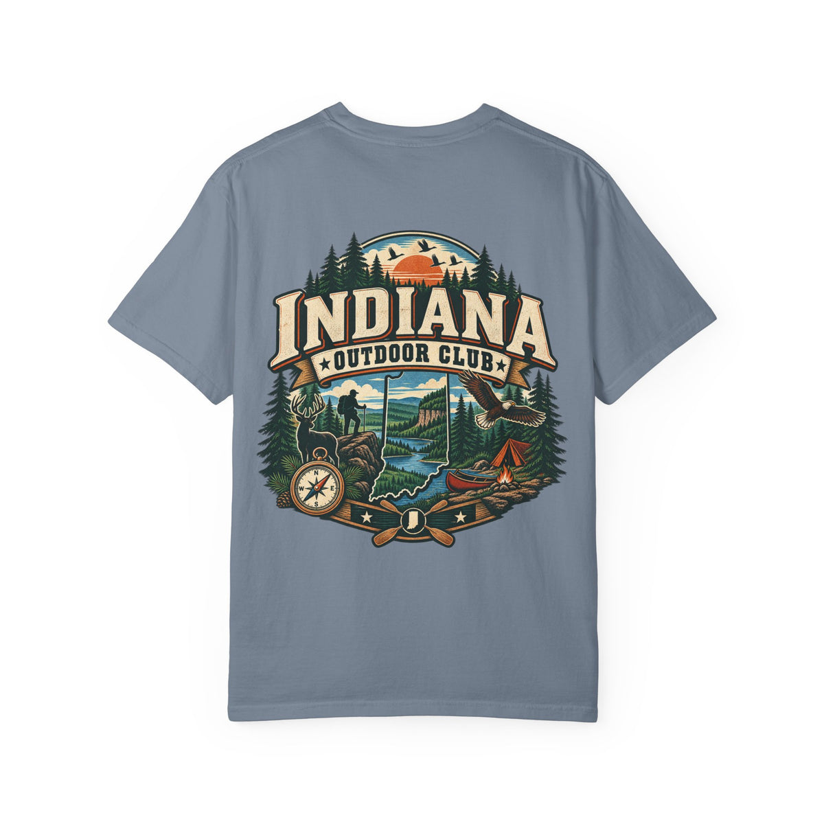 Indiana Outdoor Club Unisex Comfort Color 1717 Streetwear Graphic Tee