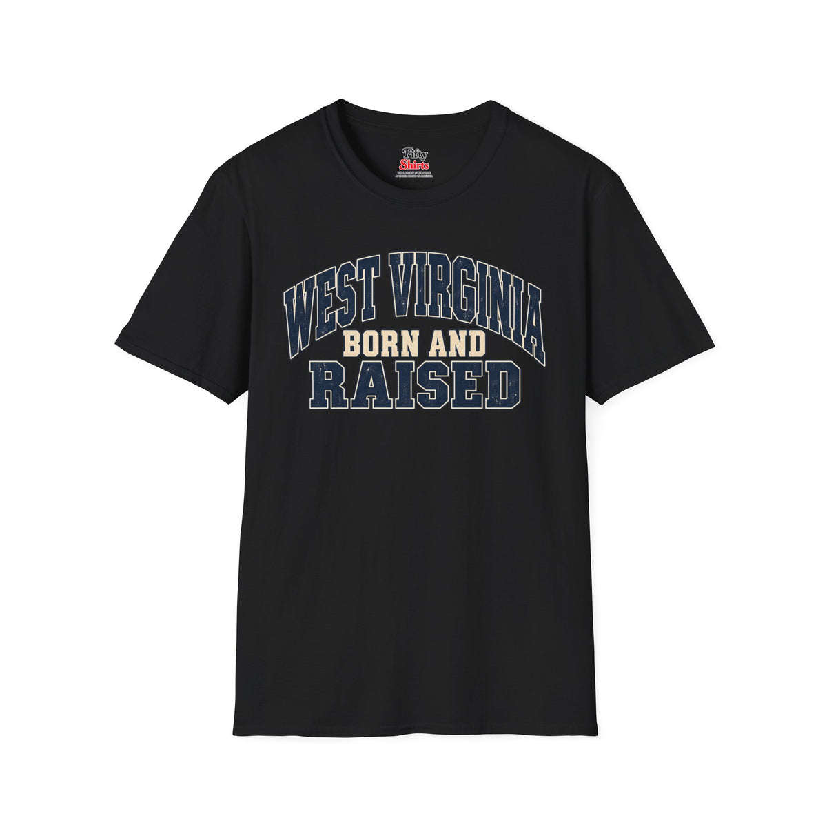 West Virginia Born and Raised Unisex Softstyle T Shirt State Name Graphic Tee