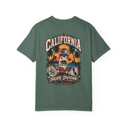 California Skate Division  Unisex Comfort Color 1717 Streetwear Graphic Tee