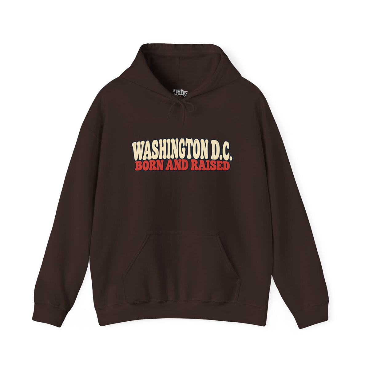 Washington DC Born and Raised Retro 1970s Unisex Hoodie Graphic