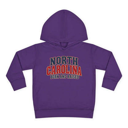 North Carolina Born and Raised Vintage Americana Unisex Toddler Pullover Fleece Hoodie