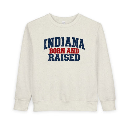 Indiana Born and Raised Classic Heritage Unisex Toddler Sweatshirt