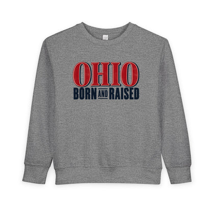 Ohio Born and Raised Premium Heritage Unisex Toddler Sweatshirt