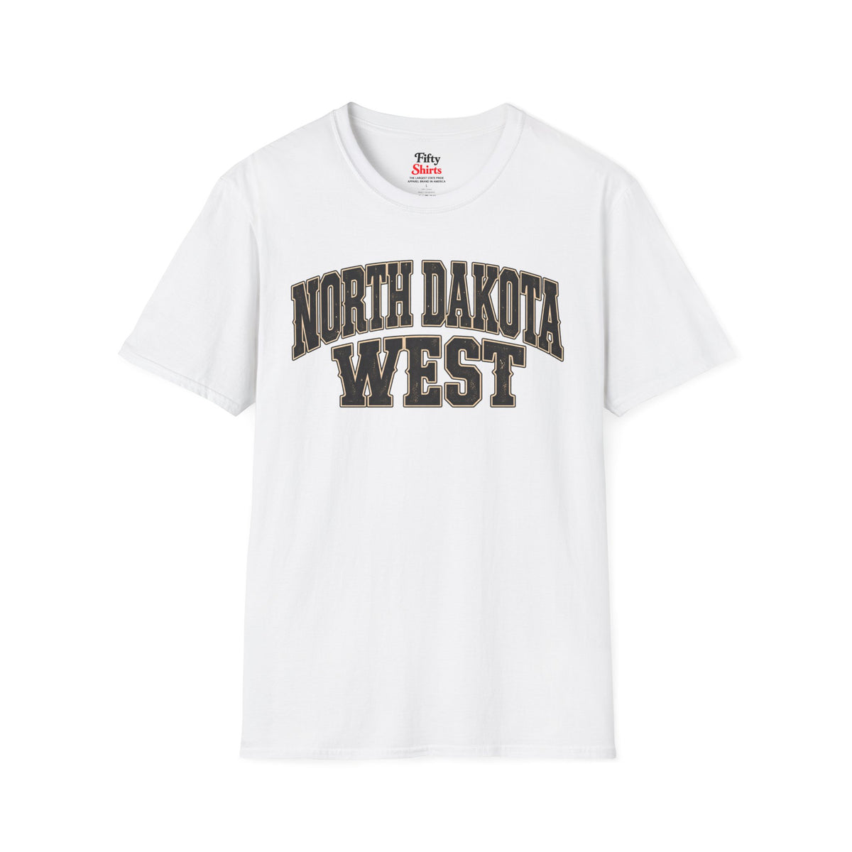 North Dakota West Unisex Softstyle T Shirt State Name Graphic Tee