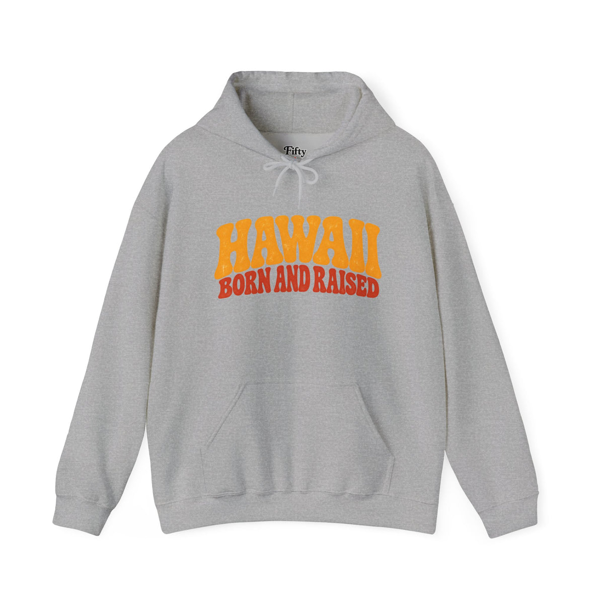 Hawaii Born and Raised Retro 1970s Unisex Hoodie Graphic