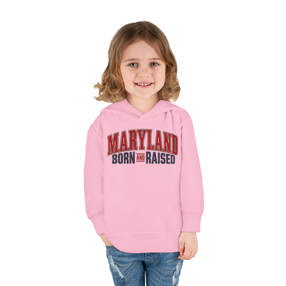 Maryland Born and Raised Timeless Heritage Unisex Toddler Pullover Fleece Hoodie