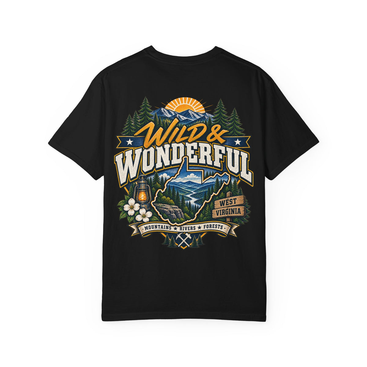 West Virginia Wild & Wonderful Unisex Comfort Color 1717 Streetwear Graphic Tee
