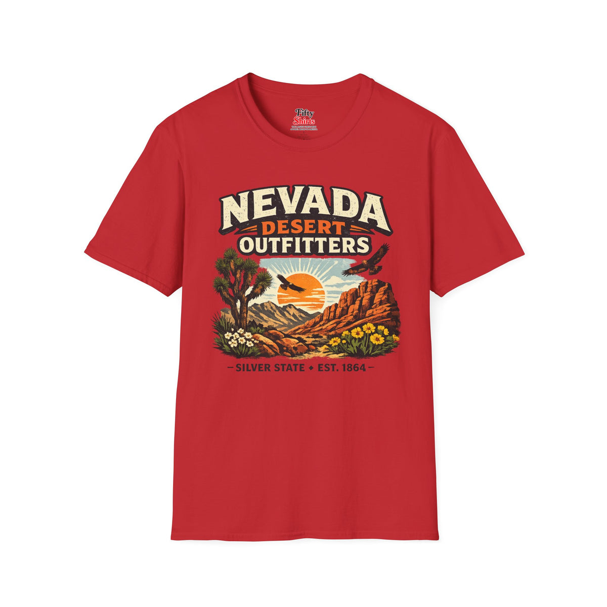 Nevada Desert Outfitters Unisex Softstyle T Shirt State Pride Graphic Tee Collections FS03