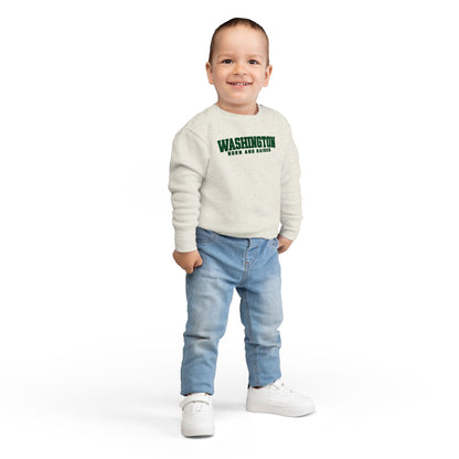 Washington Born and Raised Minimal Modern Unisex Toddler Sweatshirt