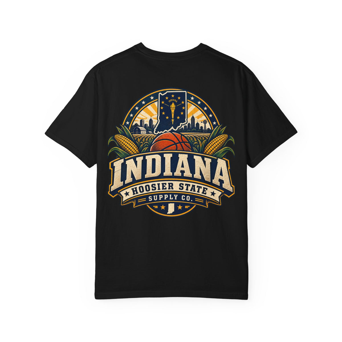 Indiana Hoosier State Supply Co. Unisex Comfort Color 1717 Streetwear Graphic Tee