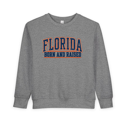 Florida Born and Raised Old-School Athletic Unisex Toddler Sweatshirt