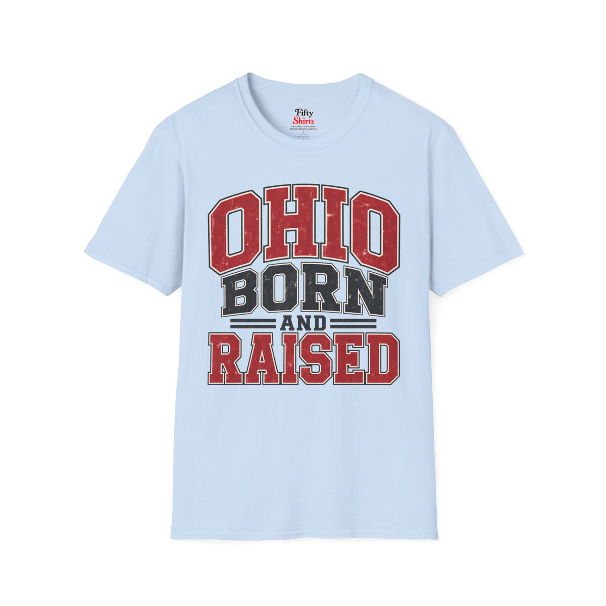 Ohio Born And Raised Unisex Softstyle T Shirt State Name Graphic Tee