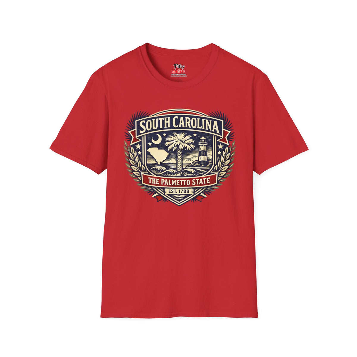 South Carolina Heritage Badge Unisex Softstyle T Shirt State Pride Graphic Tee Collections FS03