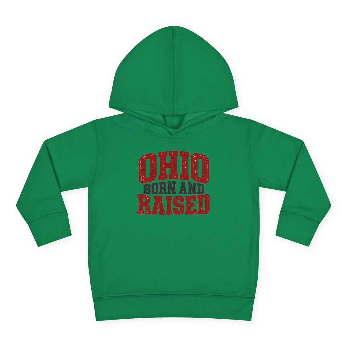Ohio Born and Raised Midwest Heritage Unisex Toddler Pullover Fleece Hoodie