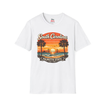 South Carolina Coastal Sunset Unisex Softstyle T Shirt State Pride Graphic Tee Collections FS03