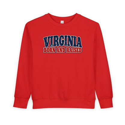 Virginia Born and Raised Retro 1970s Unisex Toddler Sweatshirt