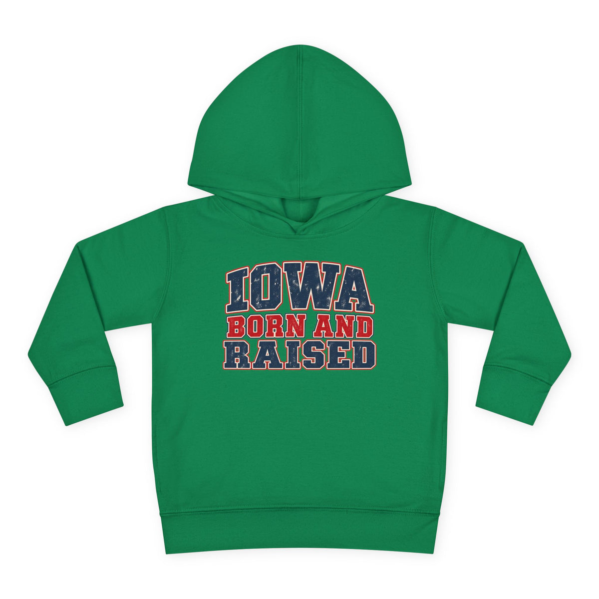 Iowa Born and Raised intage Farmhouse Americana Unisex Toddler Pullover Fleece Hoodie