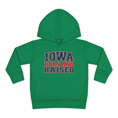 Iowa Born and Raised intage Farmhouse Americana Unisex Toddler Pullover Fleece Hoodie