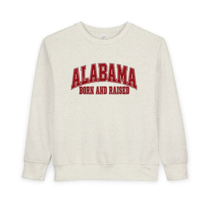 Alabama Born and Raised Collegiate Classic Unisex Toddler Sweatshirt