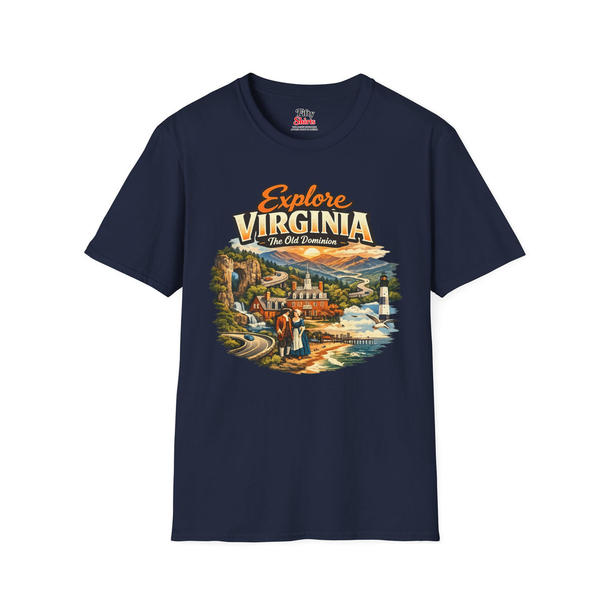 Explore Virginia Unisex Softstyle T Shirt State Pride Graphic Tee Collections FS03