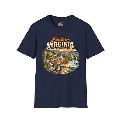Explore Virginia Unisex Softstyle T Shirt State Pride Graphic Tee Collections FS03
