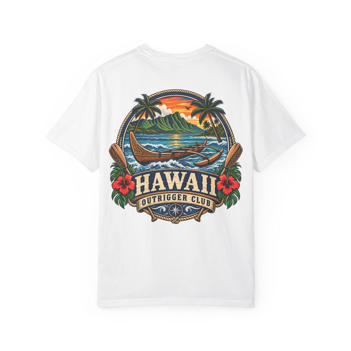 Hawaii Outrigger Club Unisex Comfort Color 1717 Streetwear Graphic Tee