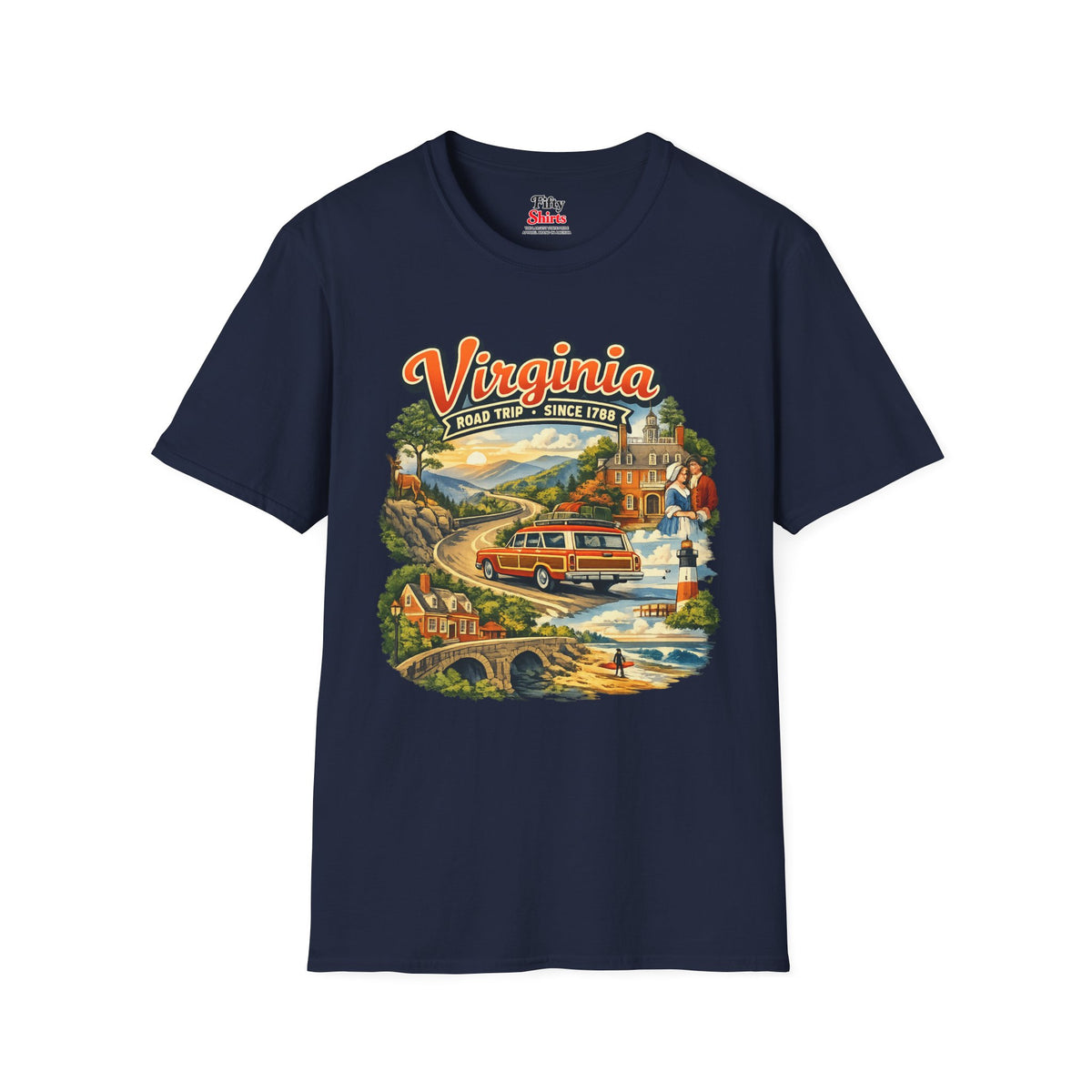 Virginia Road Trip Unisex Softstyle T Shirt State Pride Graphic Tee Collections FS03