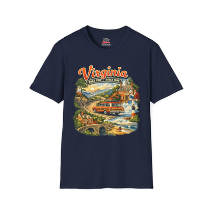 Virginia Road Trip Unisex Softstyle T Shirt State Pride Graphic Tee Collections FS03