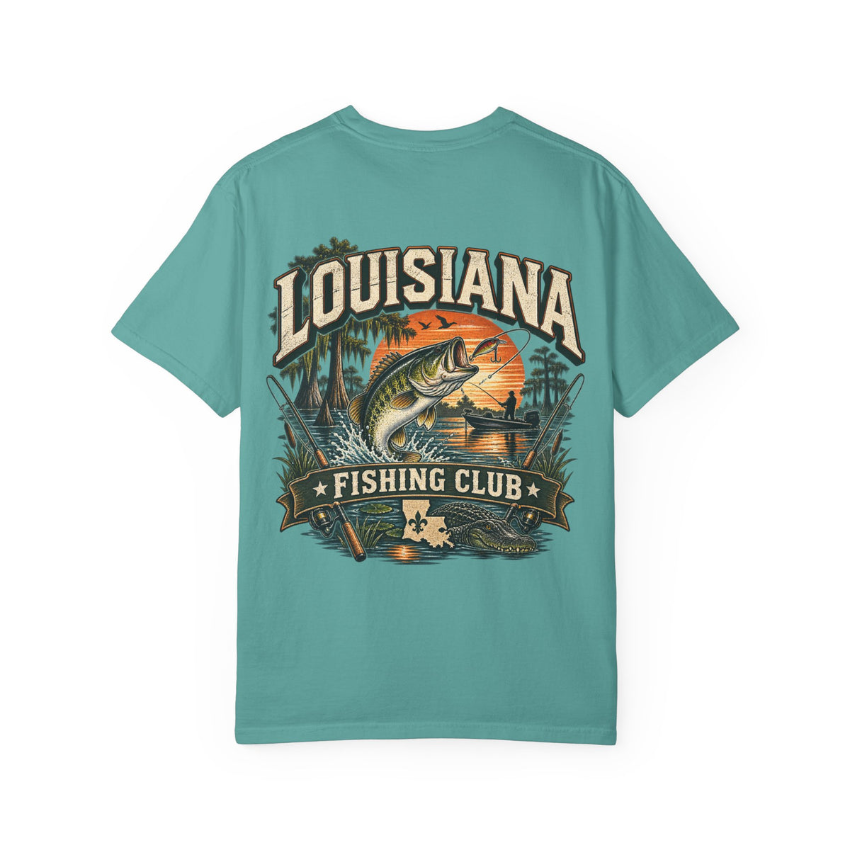 Louisiana Fishing Club Unisex Comfort Color 1717 Streetwear Graphic Tee