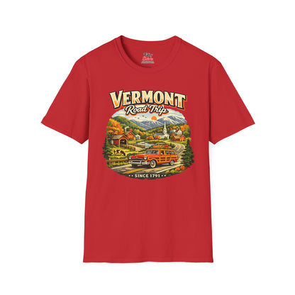 Vermont Road Trip Unisex Softstyle T Shirt State Pride Graphic Tee Collections FS03