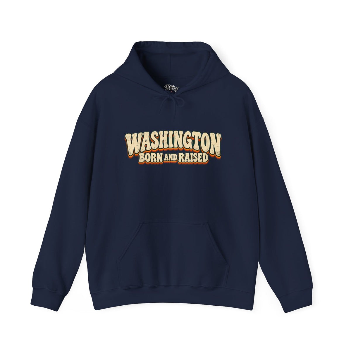 Washington Born and Raised Vintage 1970s Unisex Hoodie Graphic