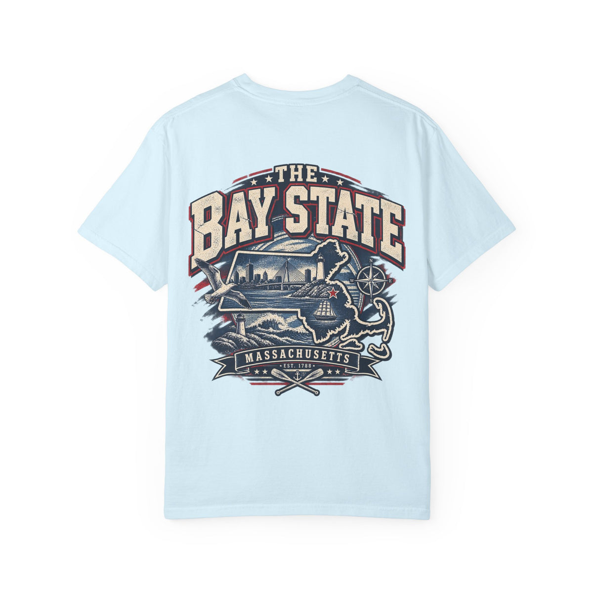 Massachusetts Bay State Streetwear Unisex Comfort Color 1717 Streetwear Graphic Tee