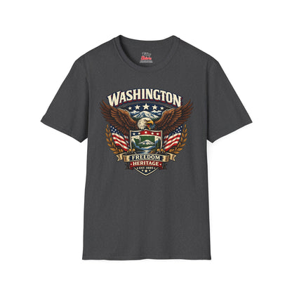 Washington Americana Eagle Unisex Softstyle T Shirt State Pride Graphic Tee Collections FS03